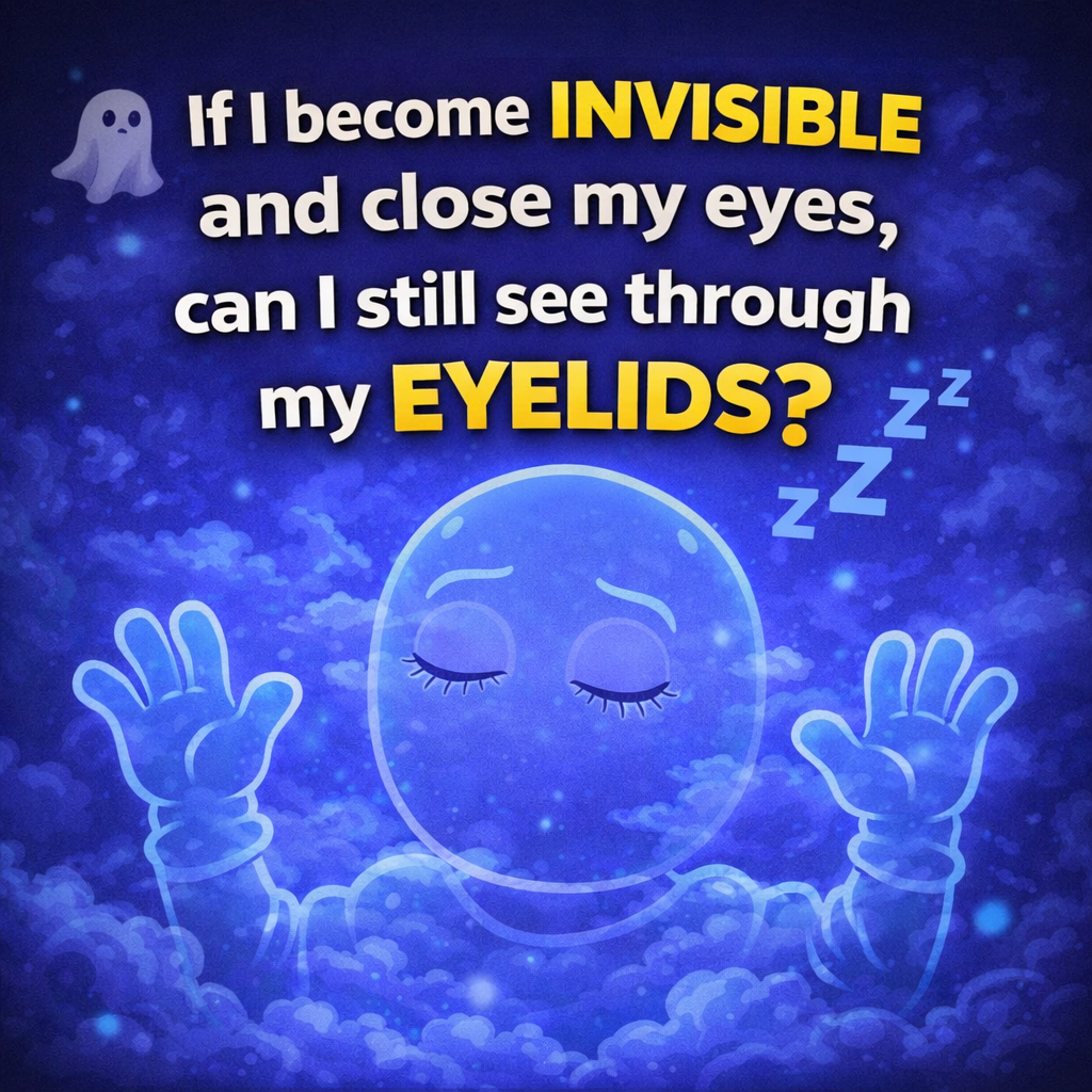 If I become invisible and close my eyes, can I still see through my eyelids?